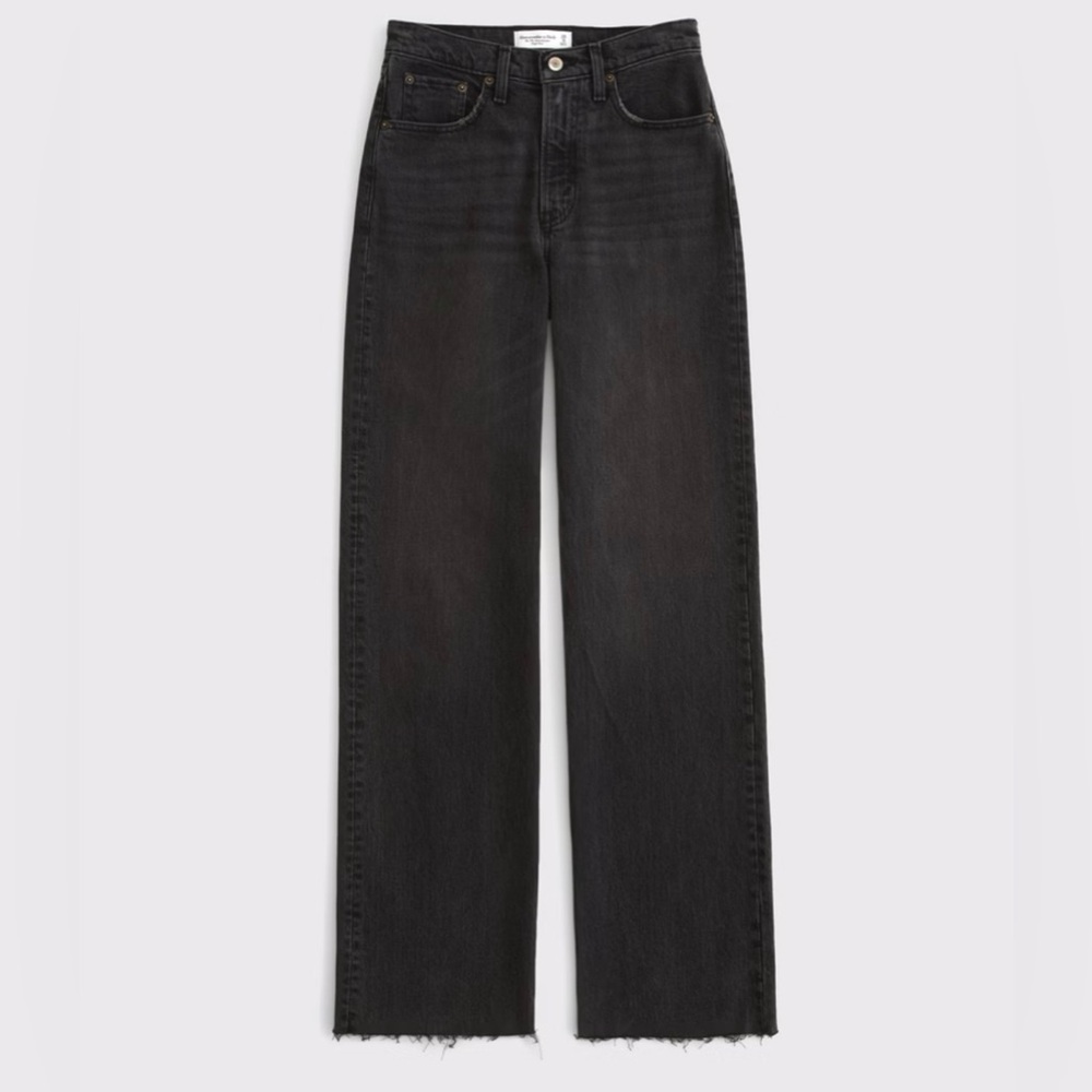 Abercrombie Women's Black 90s Relaxed High Rise Jean - 27R Curve Love